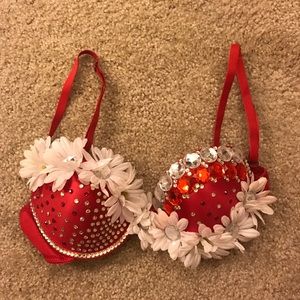 Red Daisy Rave Bra